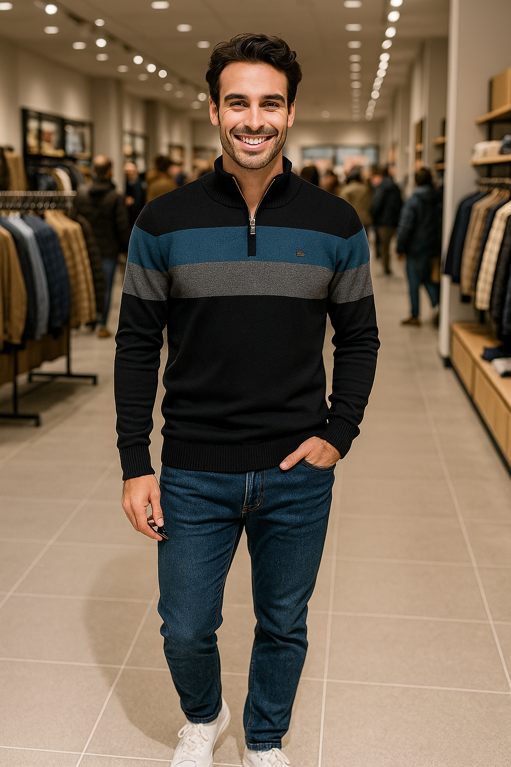 Stilzeits | Wärmer Strickpullover mit Reißverschluss für Den Winter