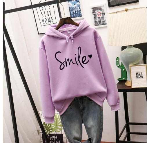 Stilzeits | Hoodie mit Druck Baumwollmischung Lässiger Stil