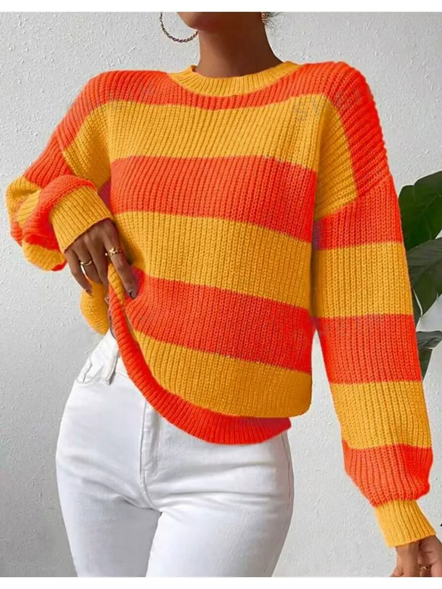 Stilzeits | Weicher Damenpullover mit Langen Ärmeln und Streifen