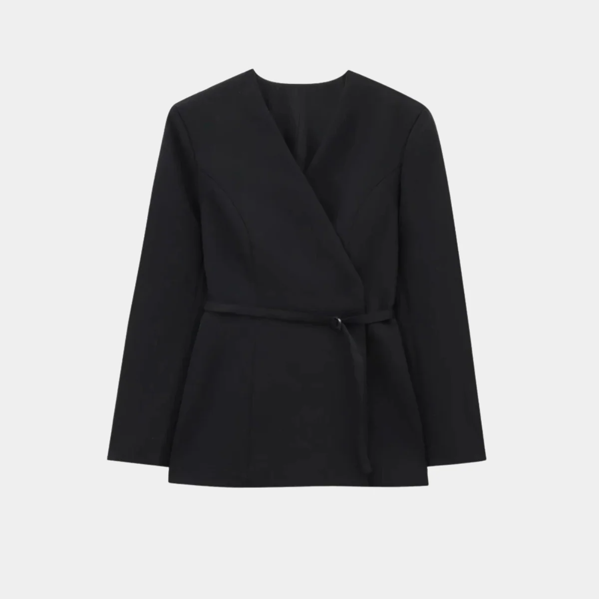 Stilzeits | Wickel Blazer Jacke Langarm Taillierte Passform mit Gürtel