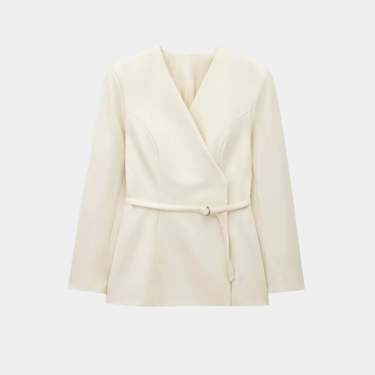 Stilzeits | Wickel Blazer Jacke Langarm Taillierte Passform mit Gürtel