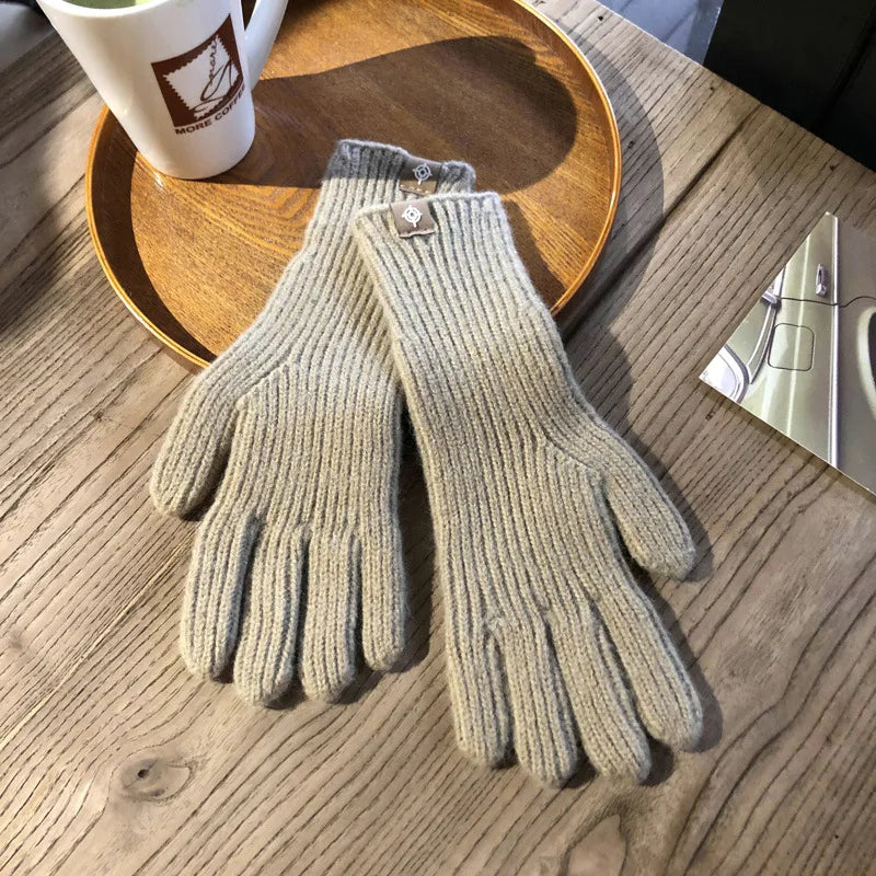Herren Gerippte Strick-Winterhandschuhe - Touchscreen-kompatibel