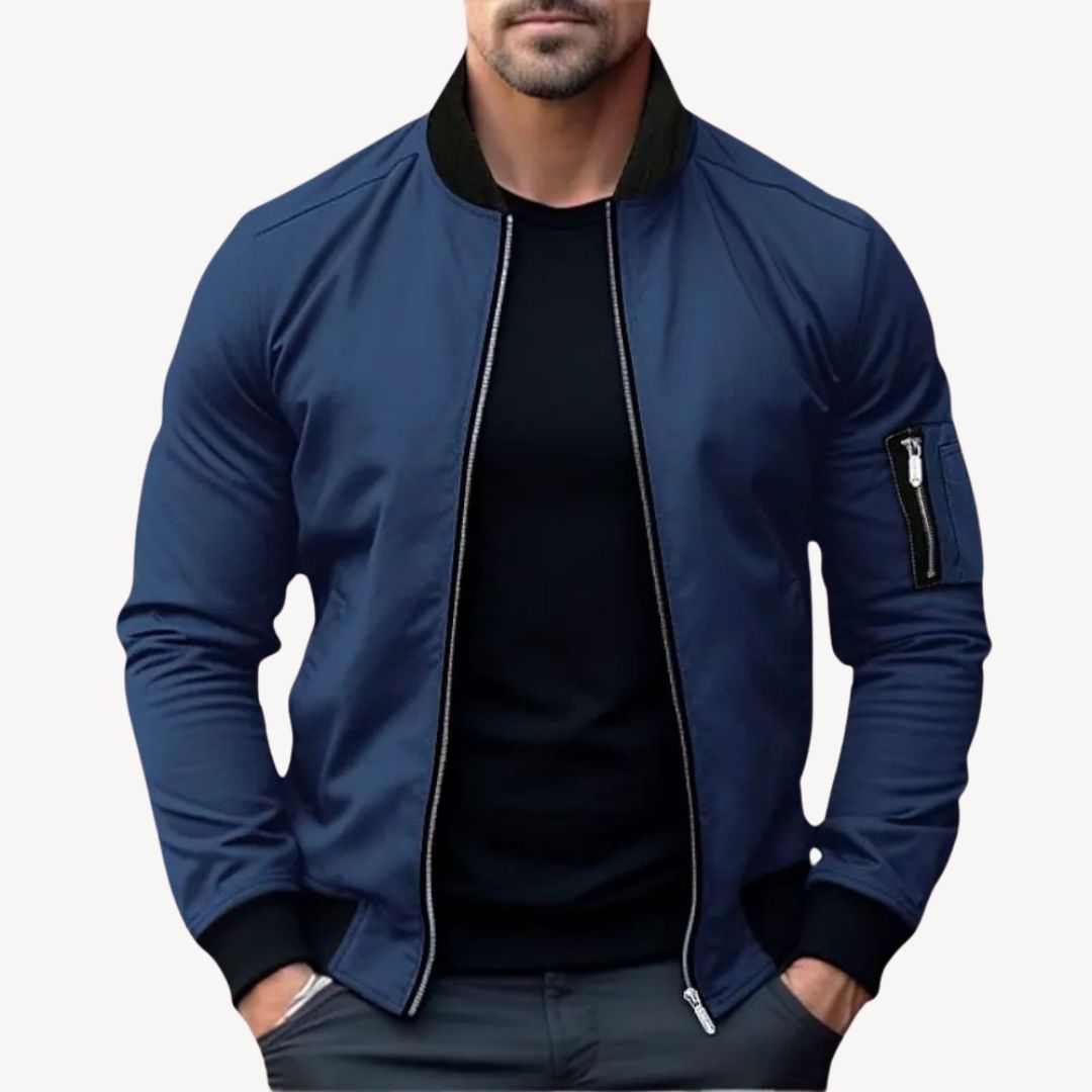 Stilzeits | Herren Klassische Zip-Up Bomberjacke - Vielseitig & Stylisch
