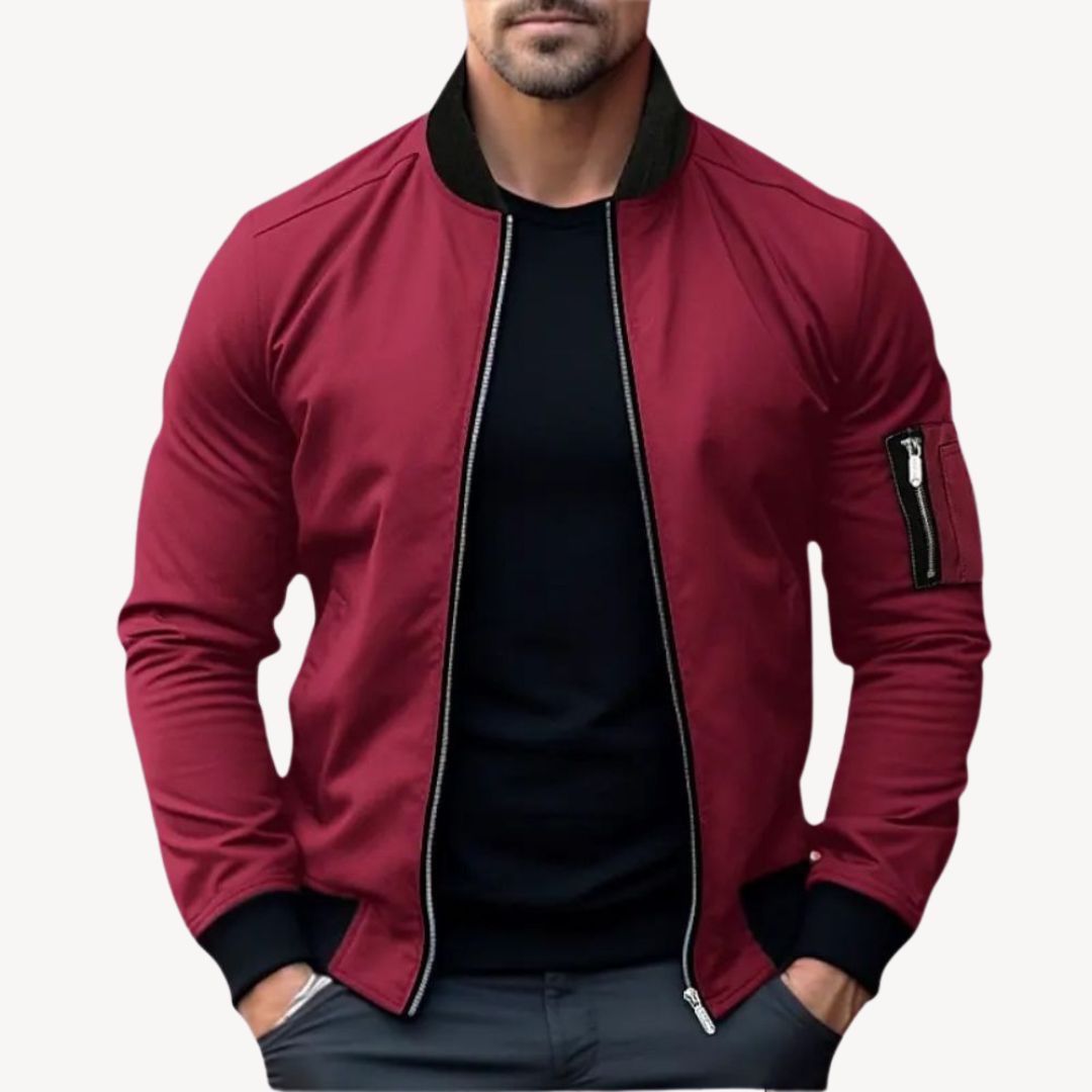 Stilzeits | Herren Klassische Zip-Up Bomberjacke - Vielseitig & Stylisch