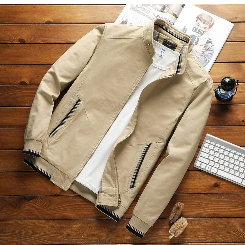 Stilzeits | Herren Baumwoll Bomberjacke mit Stehkragen