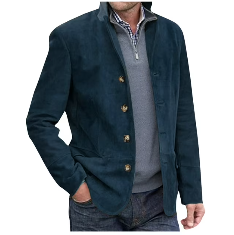 Stilzeits | Herren Wildleder Blazer Jacke, Blau & Braun, Elegant & Vielseitig