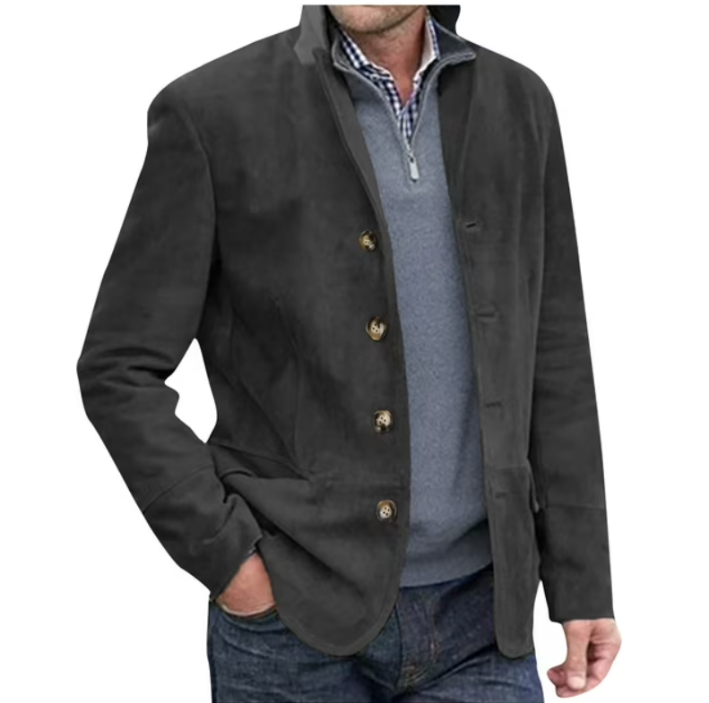 Stilzeits | Herren Wildleder Blazer Jacke, Blau & Braun, Elegant & Vielseitig
