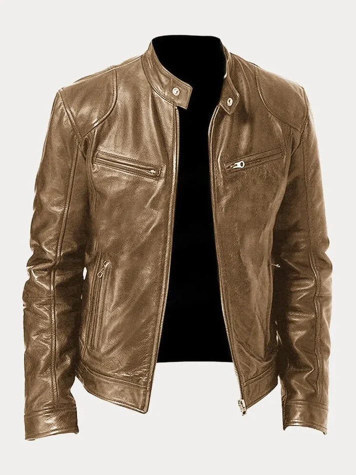 Edmundo: Modische Herren Lederjacke
