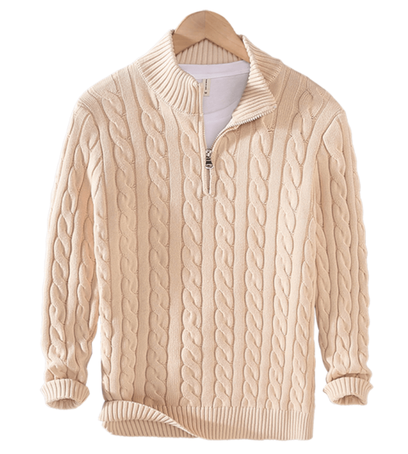 Herren Strickpullover Mit Halb Reißverschluss | Langarm