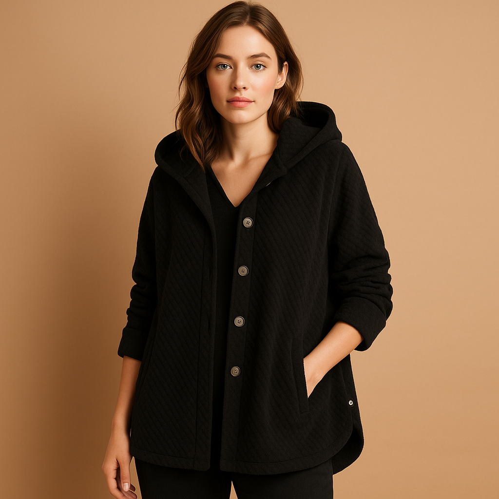 Stilzeits | Weiche Damen Teddyjacke mit Kapuze