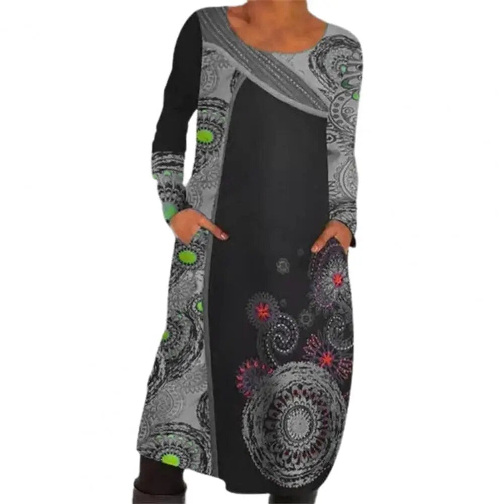 Vintage Midi-Kleid Margriet mit Druck