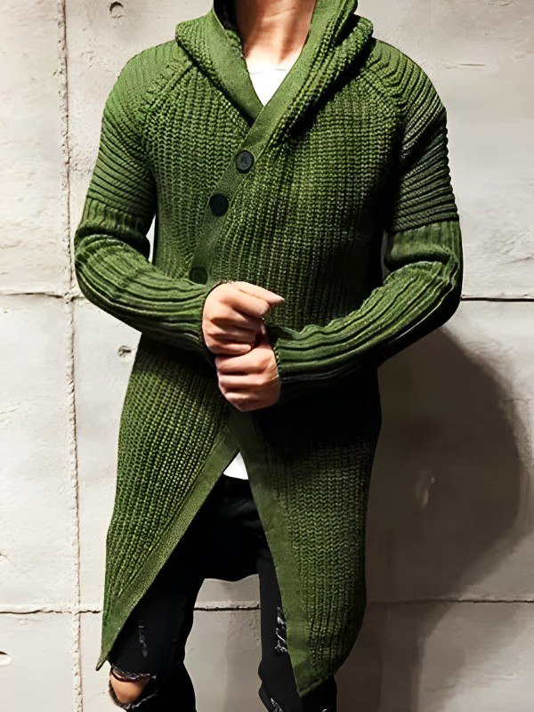 Stilzeits | Strickjacke mit Kapuze Aus Langem Strick