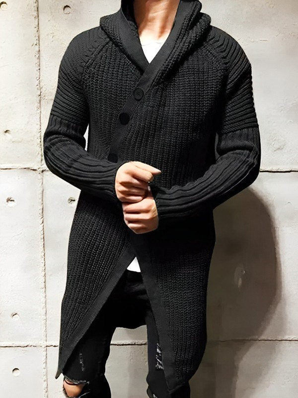 Stilzeits | Strickjacke mit Kapuze Aus Langem Strick