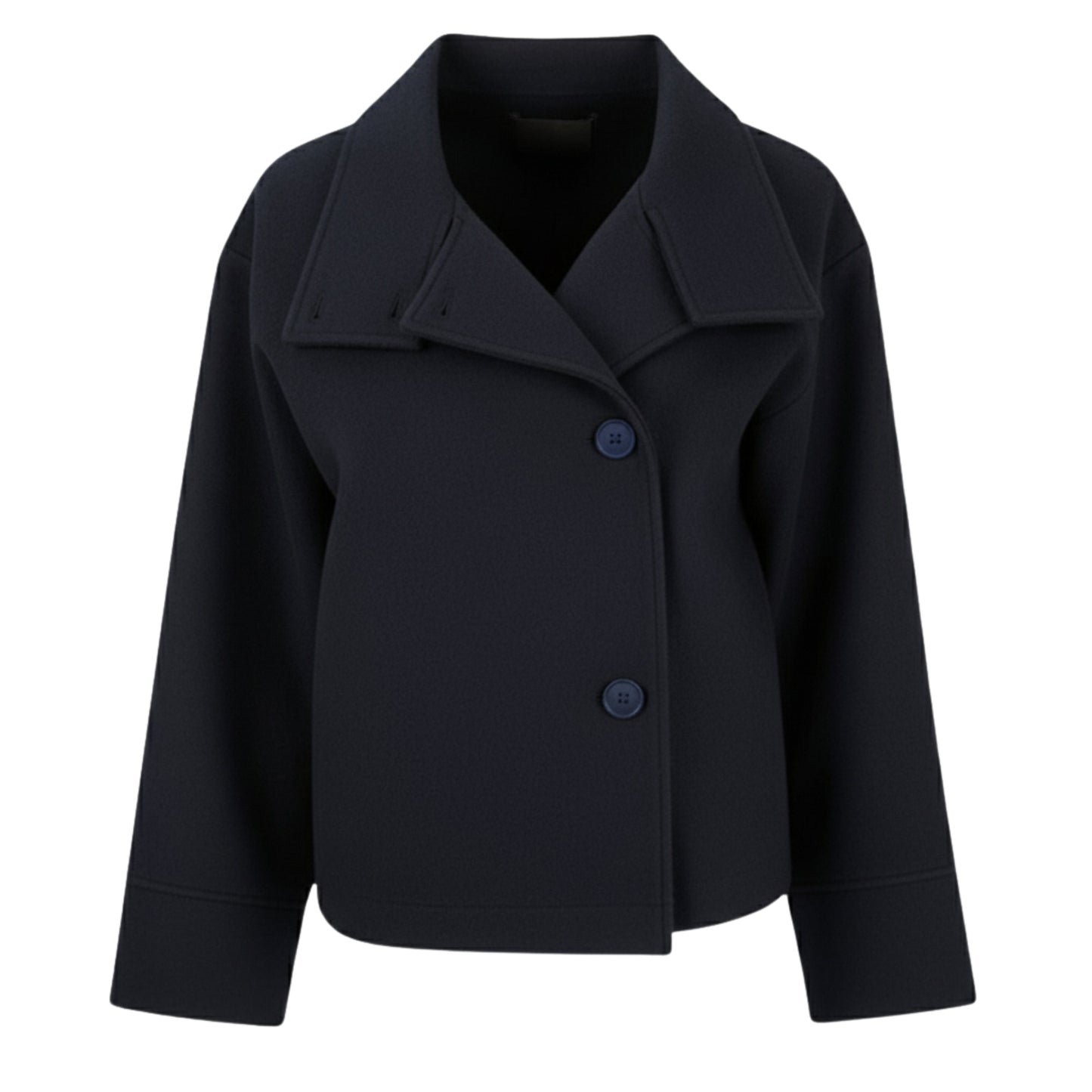 Damen Kurzmantel - Zweireihig mit Breitem Reverskragen