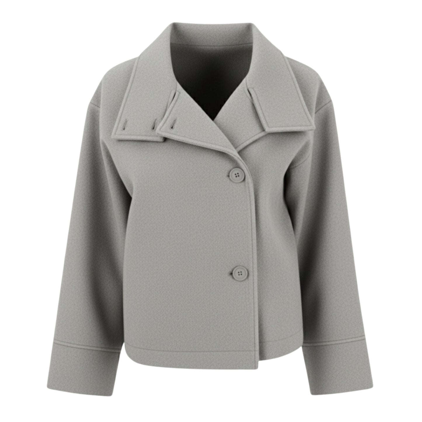 Damen Kurzmantel - Zweireihig mit Breitem Reverskragen