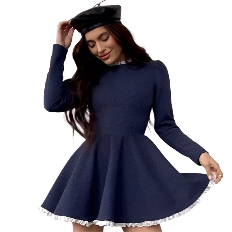 Stilzeits | Weibliche Spitzen A-Linien Mini Kleid