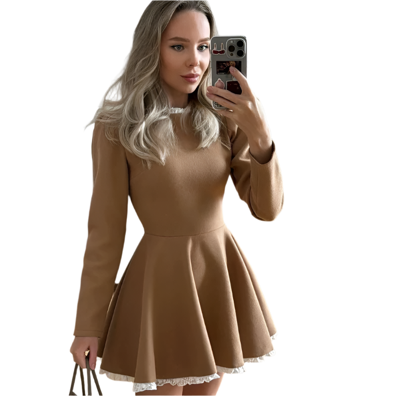 Stilzeits | Weibliche Spitzen A-Linien Mini Kleid