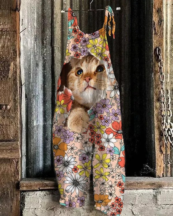 Vintage-Druck Jumpsuit aus Ruby