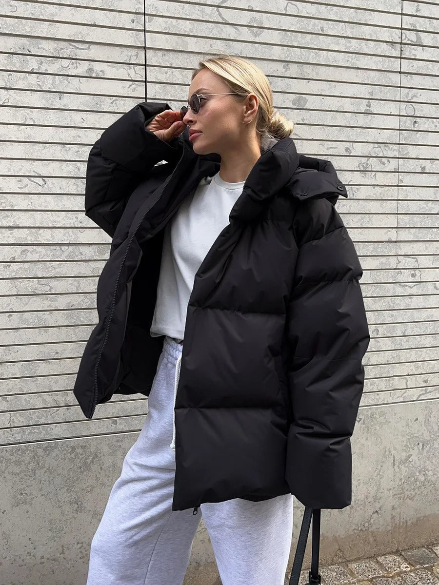 Baumwoll-Steppjacke mit Kapuze von Osang