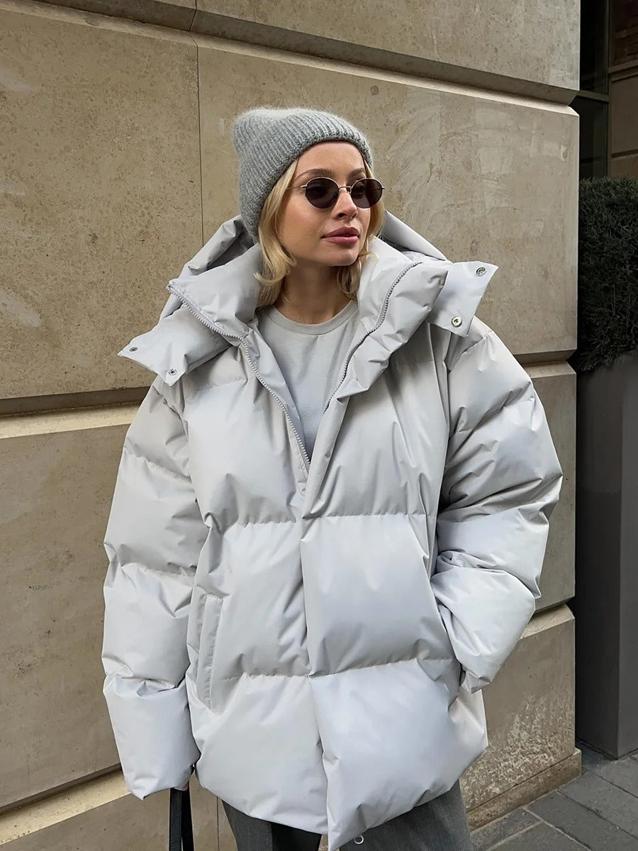 Baumwoll-Steppjacke mit Kapuze von Osang