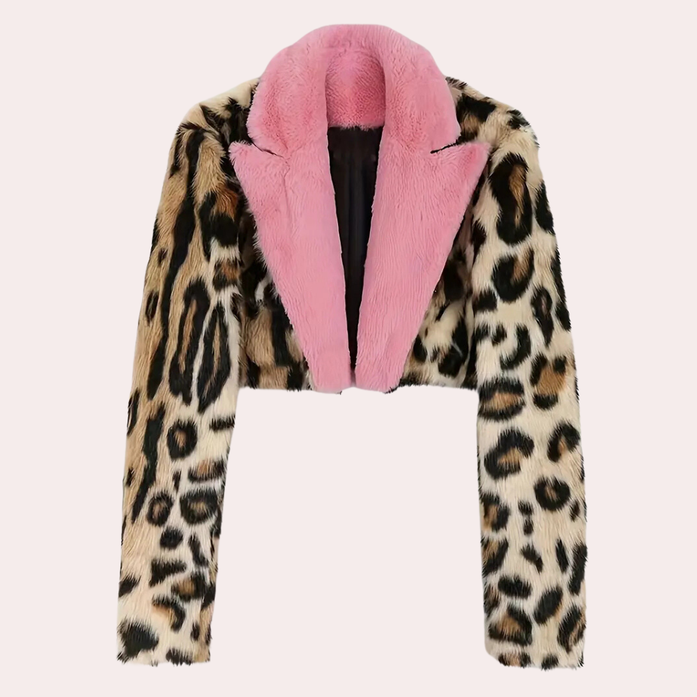 Stilzeits | Winter Pelzmantel mit Leopardenmuster für Damen