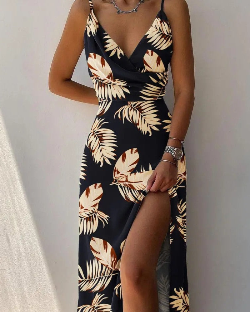 Elegantes, bodenlanges Marcia-Kleid im fließenden Stil